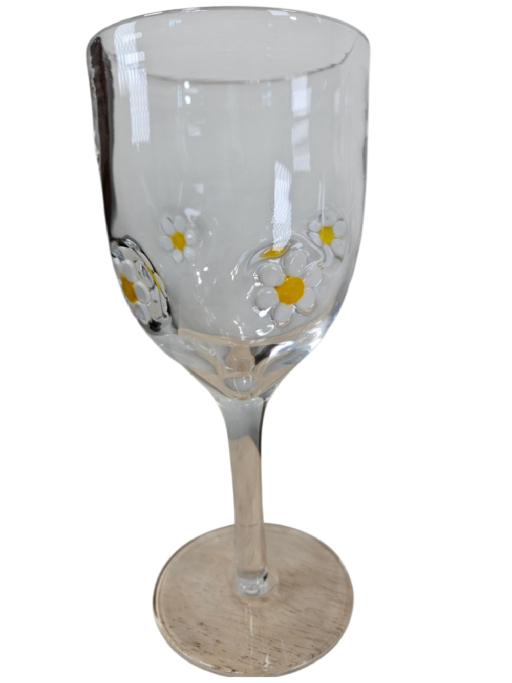 Cupcakes and Cashmere Daisy Goblets White Floral Wine Glass Set Cottagecore - Picture 2 of 7